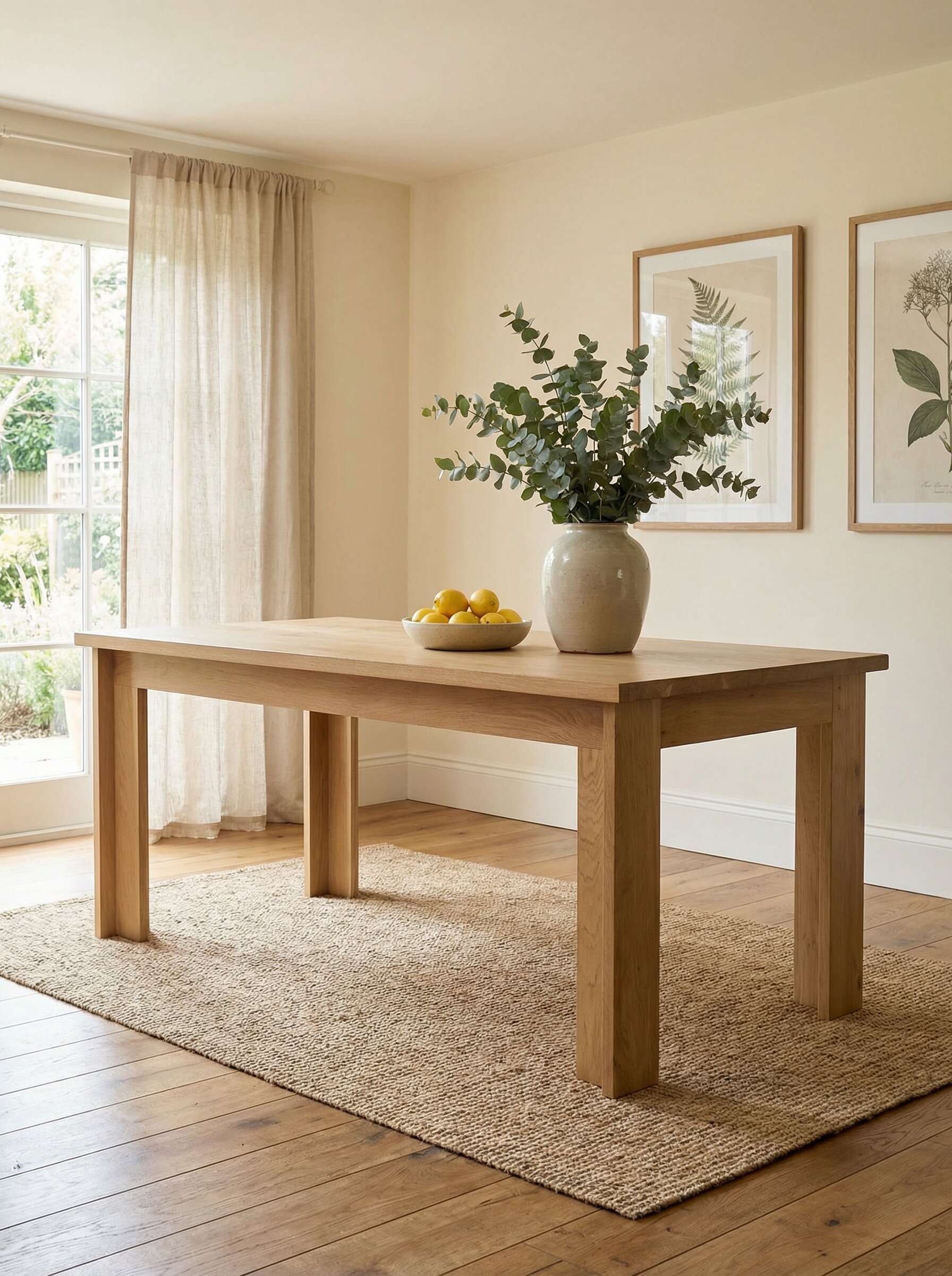Square oak table